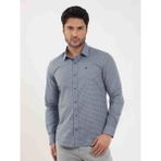 Dufy Mavi Erkek Slim Fit Desenli Brent Yaka Uzun Kol Gömlek - 38