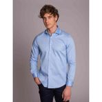 Dufy Mavi Erkek Slim Fit Düz Paul Yaka Uzun Kol Gömlek - 36