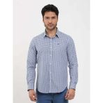Dufy Mavi Erkek Slim Fit Puantiyeli Brent Düğmeli Yaka Uzun Kol Gömlek - 46