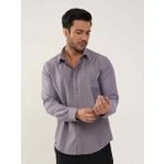 Dufy Mor Erkek Slim Fit Düz Brent Düğmeli Yaka Uzun Kol Gömlek - 102459