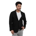 Dufy Siyah Erkek Slim Fit Çizgili Sivri Yaka Ceket - 104443