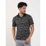 Dufy Siyah Erkek Slim Fit Desenli Polo Yaka T-shirt