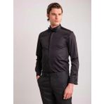 Dufy Siyah Erkek Slim Fit Düz Ata Yaka Uzun Kol Gömlek - 60901
