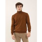 Dufy Tütün Erkek Slim Fit Düz Klasik Tam Balıkçı Yaka Kazak - 91072