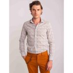 Dufy Yeşil Erkek Slim Fit Baskılı Paul Yaka Uzun Kol Gömlek - 60631 - 38
