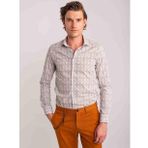 Dufy Yeşil Erkek Slim Fit Baskılı Paul Yaka Uzun Kol Gömlek - 60631