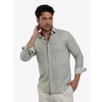 Dufy Yeşil Erkek Slim Fit Çiçek Desenli Klasik Yaka Uzun Kol Gömlek - 104880
