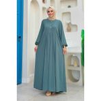 Düğme Detaylı Elbise 6028 Mint - 46