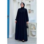 Düğme Detaylı Elbise 6028 Siyah - 42