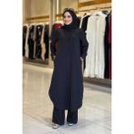 Düğmeli Cepli Tunik ve Pantolon Ikili Takım 8682 Siyah - 44