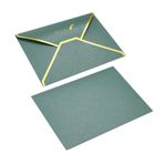 Düğün Davetiyeleri, 20'li Paket Çok Renkli V Kapaklı Zarflar 7x5 inç İnci Kaplamalı Kağıt Altın Kenar Davetiye(Green)