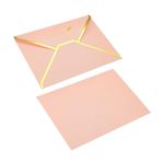 Düğün Davetiyeleri, 20'li Paket Çok Renkli V Kapaklı Zarflar 7x5 inç İnci Kaplamalı Kağıt Altın Kenar Davetiye(Pink)