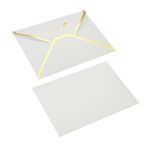 Düğün Davetiyeleri, 20'li Paket Çok Renkli V Kapaklı Zarflar 7x5 inç İnci Kaplamalı Kağıt Altın Kenar Davetiye(White)