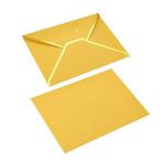 Düğün Davetiyeleri, 20'li Paket Çok Renkli V Kapaklı Zarflar 7x5 inç İnci Kaplamalı Kağıt Altın Kenar Davetiye(Yellow)