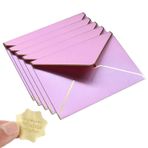 Düğün Davetiyeleri, A7 Zarflar 10'lu Paket V Kapaklı Altın Bordür Düğün İçin(5 Pack)