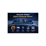 DUHALINE Dijital Araç Ekranı Su Sıcaklığı & Hız Göstergesi Arıza Kodu Alarmı ve Yakıt Tüketim Takibi HUD OBD2