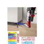 DUHALINE Dyson Mobilya Altı Adaptörü V7-V8-V10-V11-V15 Uyumlu Esnek 90° Başlık + HEDİYE 4'lü Mikrofiber Bez