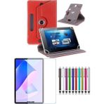 Duhalıne HUAWEI MatePad 11.5" Uyumlu Standlı Tablet Kılıfı + Kırılmaz Ekran Koruyucu+ Dokunmatik Kalem - Kırmızı