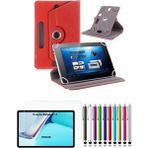 Duhalıne Huawei MatePad 11 Uyumlu Standlı Tablet Kılıfı + Kırılmaz Ekran Koruyucu+ Dokunmatik Kalem - Huawei MatePad 11 (2023) - Kırmızı