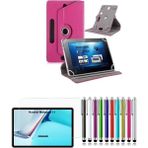 Duhalıne Huawei MatePad 11 Uyumlu Standlı Tablet Kılıfı + Kırılmaz Ekran Koruyucu+ Dokunmatik Kalem - Huawei MatePad 11 (2023) - Pembe