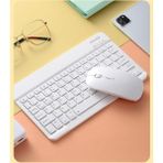 Duhaline iPad 10. Nesil Air 5 / 4 10.9" Tablet Için Uyumlu Slim Şarjlı Türkçe Bluetooth Klavye ve Mouse Seti - Beyaz