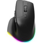 Duhaline Kablosuz Mouse Bluetooth 5.0/4.0 + 2.4g Ergonomik Şarjlı Sessiz Rgb Mouse Modern Tasarım Işıklı - Siyah