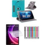 Duhalıne Lenovo Tab P11 11.5" Uyumlu Standlı Tablet Kılıfı + Kırılmaz Ekran Koruyucu+ Dokunmatik Kalem - Turkuaz