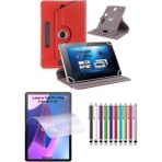 Duhalıne Lenovo Tab P11 Pro 2.Nesil 11.2" Uyumlu Standlı Tablet Kılıfı + Kırılmaz Ekran Koruyucu+ Dokunmatik Kalem - Kırmızı