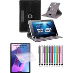 Duhalıne Lenovo Tab P11 Pro 2.Nesil 11.2" Uyumlu Standlı Tablet Kılıfı + Kırılmaz Ekran Koruyucu+ Dokunmatik Kalem - Siyah