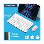Duhaline Redmagıc Slim Şarjlı Türkçe Bluetooth Klavye / Mouse Seti Ev - Ofis Kullanımı İçin Uyumlu - Beyaz
