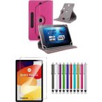 Duhalıne Redmi Pad SE 11" Uyumlu Standlı Tablet Kılıfı + Kırılmaz Ekran Koruyucu+ Dokunmatik Kalem - Pembe
