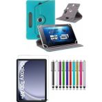 Duhalıne Samsung Galaxy Tab A9 Plus 11" Uyumlu Standlı Tablet Kılıfı + Kırılmaz Ekran Koruyucu+ Dokunmatik Kalem - Turkuaz