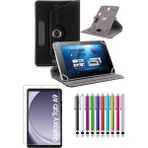 Duhaline Samsung Galaxy Tab A9 SM-X110 8.7" Standlı Tablet Kılıfı + Kırılmaz Ekran Koruyucu+ Dokunmatik Kalem - Siyah