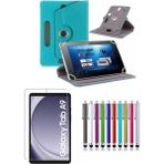Duhaline Samsung Galaxy Tab A9 SM-X110 8.7" Standlı Tablet Kılıfı + Kırılmaz Ekran Koruyucu+ Dokunmatik Kalem - Turkuaz