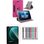 Duhalıne Samsung Galaxy Tab S9 FE SM-X510 10.9" Uyumlu Standlı Tablet Kılıfı + Kırılmaz Ekran Koruyucu+ Dokunmatik Kalem - Pembe