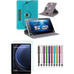 Duhalıne Samsung Galaxy Tab S9 Uyumlu Standlı Tablet Kılıfı + Kırılmaz Ekran Koruyucu+ Dokunmatik Kalem - Turkuaz