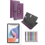 Duhalıne TCL NXTPAPER 11 Uyumlu Standlı Tablet Kılıfı + Kırılmaz Ekran Koruyucu+ Dokunmatik Kalem - Mor