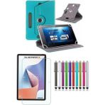 Duhalıne TCL NXTPAPER 11 Uyumlu Standlı Tablet Kılıfı + Kırılmaz Ekran Koruyucu+ Dokunmatik Kalem - Turkuaz