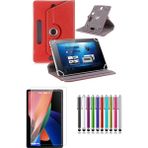 Duhalıne TCL TAB 11 Uyumlu Standlı Tablet Kılıfı + Kırılmaz Ekran Koruyucu+ Dokunmatik Kalem - Kırmızı