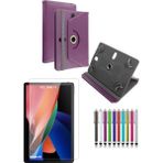 Duhalıne TCL TAB 11 Uyumlu Standlı Tablet Kılıfı + Kırılmaz Ekran Koruyucu+ Dokunmatik Kalem - Mor