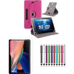 Duhalıne TCL TAB 11 Uyumlu Standlı Tablet Kılıfı + Kırılmaz Ekran Koruyucu+ Dokunmatik Kalem - Pembe