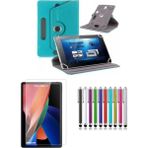 Duhalıne TCL TAB 11 Uyumlu Standlı Tablet Kılıfı + Kırılmaz Ekran Koruyucu+ Dokunmatik Kalem - Turkuaz