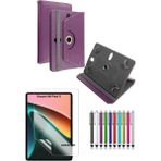 Duhalıne Xiaomi Pad 5 Uyumlu Standlı Tablet Kılıfı + Kırılmaz Ekran Koruyucu+ Dokunmatik Kalem - Mor