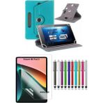 Duhalıne Xiaomi Pad 5 Uyumlu Standlı Tablet Kılıfı + Kırılmaz Ekran Koruyucu+ Dokunmatik Kalem - Turkuaz