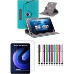 Duhalıne Xiaomi Pad 6 Uyumlu Standlı Tablet Kılıfı + Kırılmaz Ekran Koruyucu+ Dokunmatik Kalem - Turkuaz