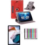 Duhalıne Xiaomi Redmi Pad Uyumlu Standlı Tablet Kılıfı + Kırılmaz Ekran Koruyucu+ Dokunmatik Kalem - Kırmızı