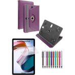 Duhalıne Xiaomi Redmi Pad Uyumlu Standlı Tablet Kılıfı + Kırılmaz Ekran Koruyucu+ Dokunmatik Kalem - Mor