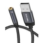 DuKabel Harici USB ses kartı 0,2 m USB 3,5 mm jak stereo kulaklık adaptörü, PC, PS4, PS5, dizüstü bilgisayar, hoparlör, kulaklık (CTIA standardı) ve 4 kutuplu mikrofon ile uyumlu - Top Series
