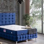 Duke Lux Baza Başlık Ve Deluxe Yatak, Lacivert, 90X200