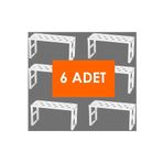 Dükkanönü 6 Adet Paslanmaz Metal Dolap Içi Raf Düzenleyici Mutfak Dolabı Tabak Bardak Tencere Rafı ORG-02